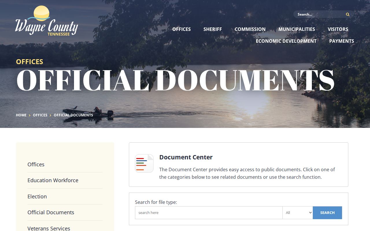 Wayne County warrant records request route, county official-documents directory