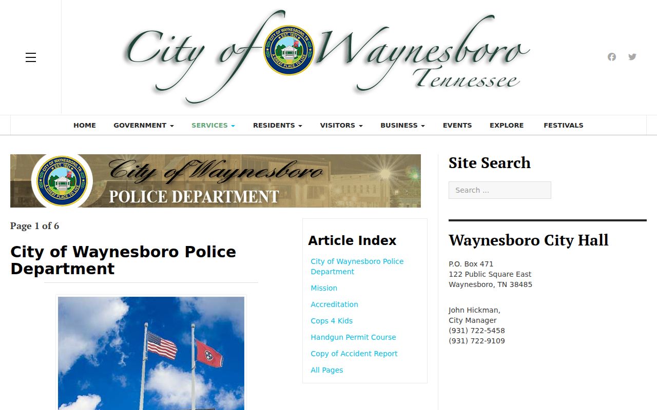 Wayne County traffic warrant records reference, Waynesboro Police Department contact